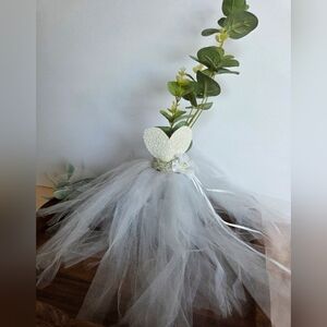 Handmade Bridal Dress Vase - 8" Tall